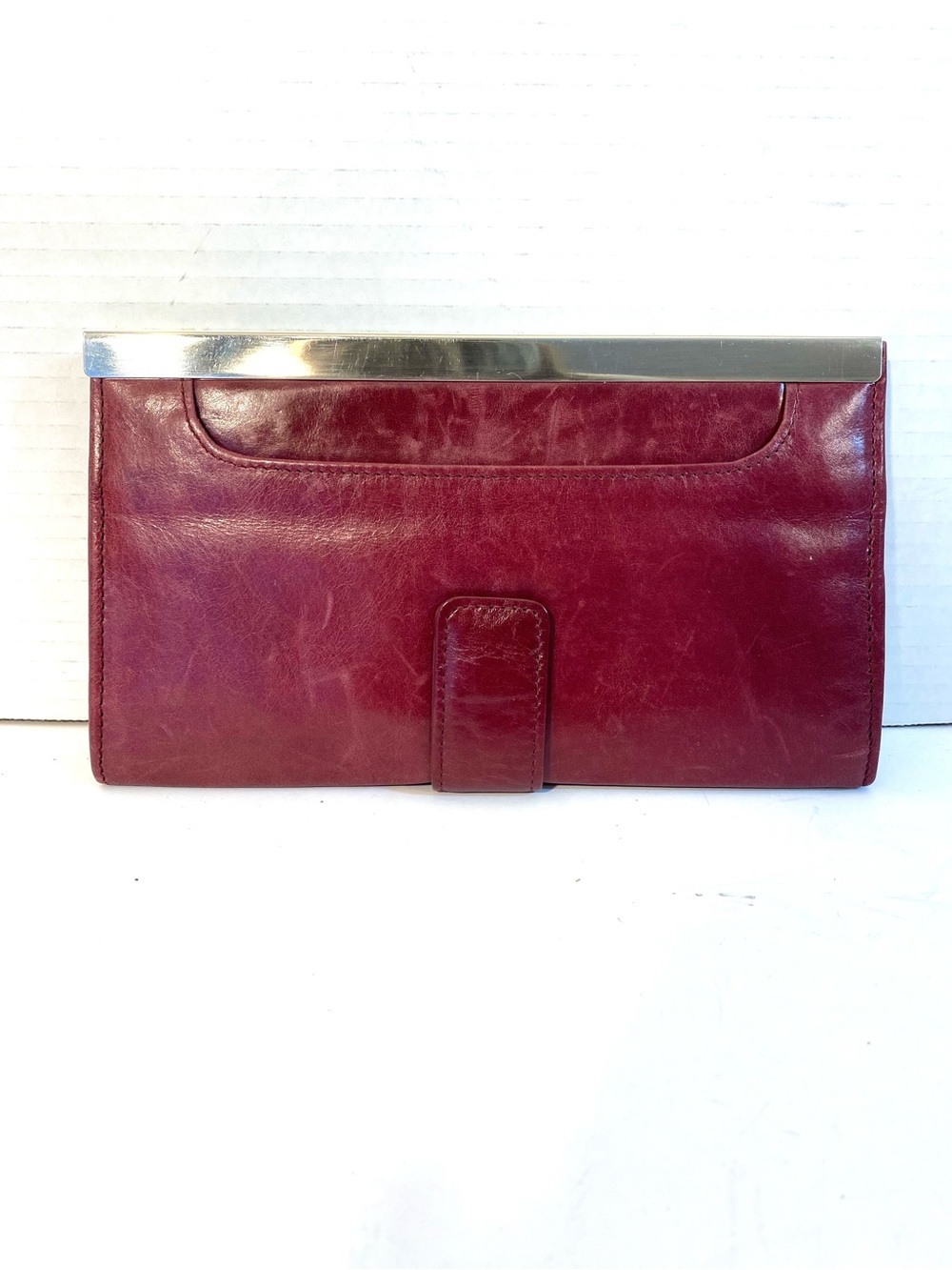 HOBO Maxine Purple Leather Framed Clutch Wallet